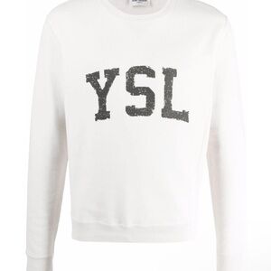 YSL White Sweatshirt with Black Logo